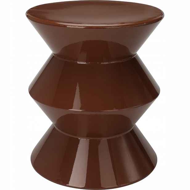Kovový Sloupkový Stolek Ø 31 CM, Tmavě Hnědý, Výška 36,5 CM