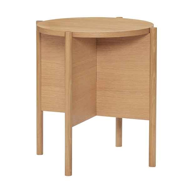 Kulatý odkládací stolek v dekoru dubu ø 45 cm Heritage – Hübsch