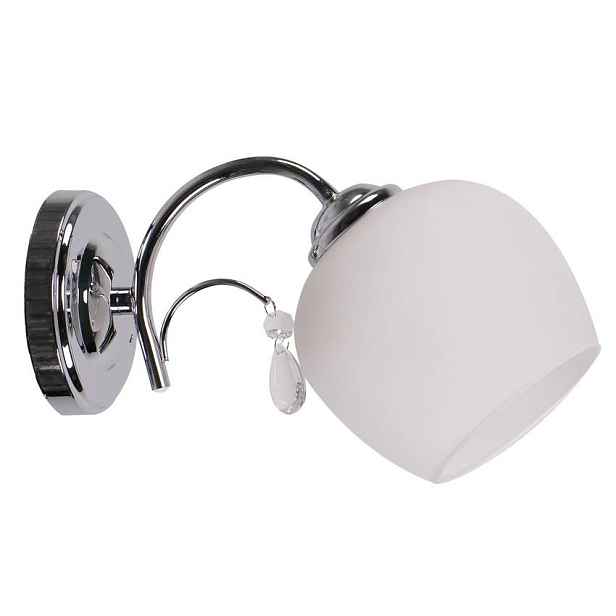 Nástěnná lampa chromované sklo bílé stínidlo s křišťálem 40W Zachera