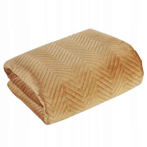 Přehoz deka na postel Sofia 240x220 cm medová Pled