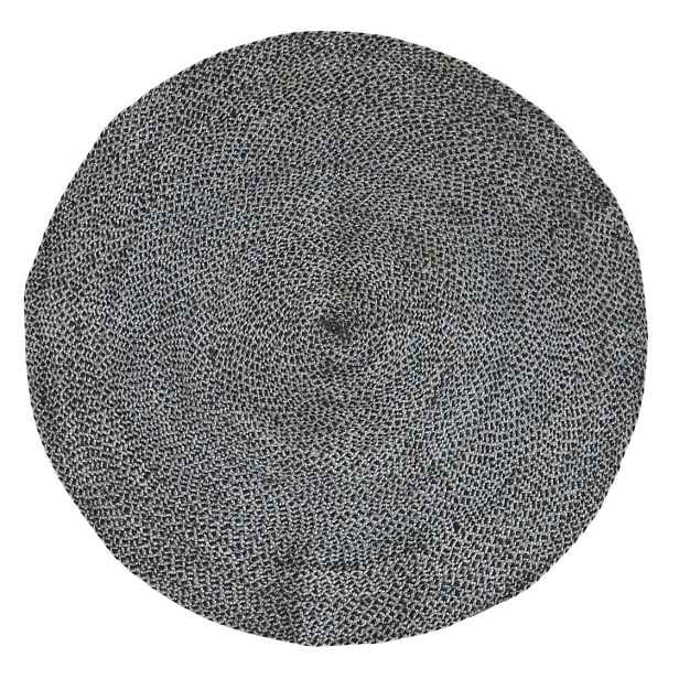 Přírodně - černý kulatý jutový koberec Bunio - Ø 120 cm Chic Antique