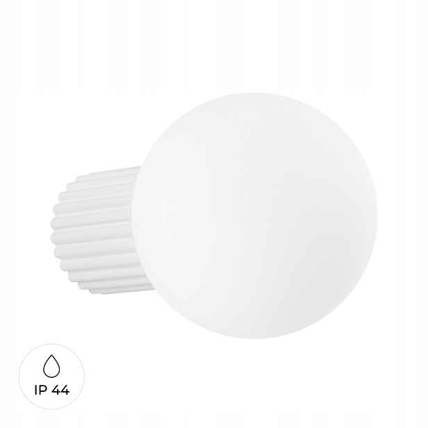 Sollux Nástěnné stropní svítidlo bílé drážkované sklo bílá koule 12 cm IP44