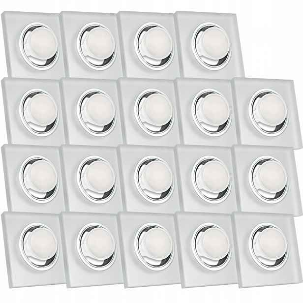 19X Skleněná Zapuštěná Lampa Námraza Kolo Silné Sklo Žárovka 1.5W