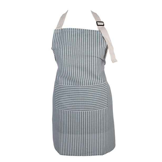 Béžovo-modrá pruhovaná dámská kuchyňská zástěra - 69*68 cm Clayre & Eef