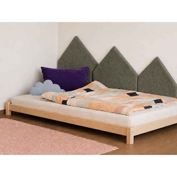 Čalouněný panel na zeď HORY - levá strana PLYŠ Zvolte barvu: Khaki, Zvolte rozměr: 70x140 cm, Uchycení na zeď: Se samolepícím suchým zipem