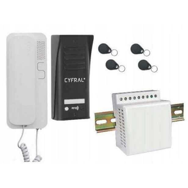 Domofon Cyfral Cosmo 1-LOKÁTORSKÝ Černý/unifon Bílý