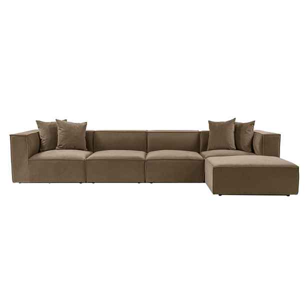 Hanah Home Rohová sedací souprava Sora 430 cm hnědá pravá