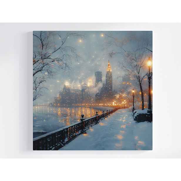 Obraz Na Plátně Canvas New York Zima Manhattan Noc Sníh Usa Nyc 50x50