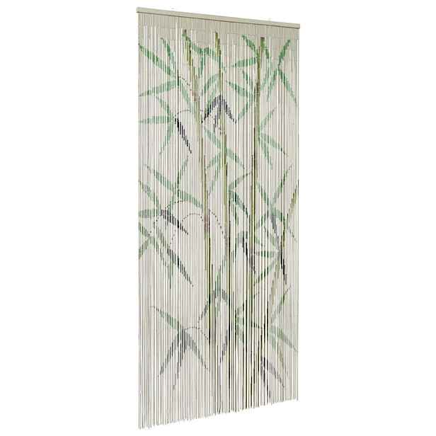 vidaXL Dveřní závěs proti hmyzu s bambusovým potiskem, bambus 90x220cm