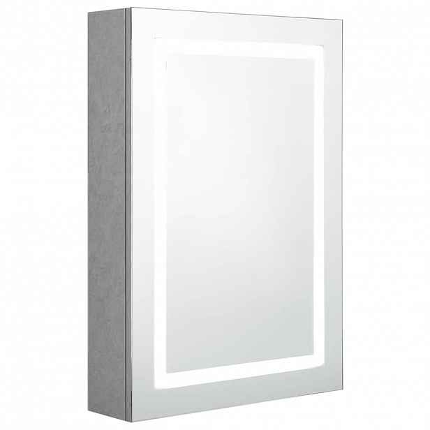 vidaXL LED koupelnová skříňka se zrcadlem betonově šedá 50x13x70 cm