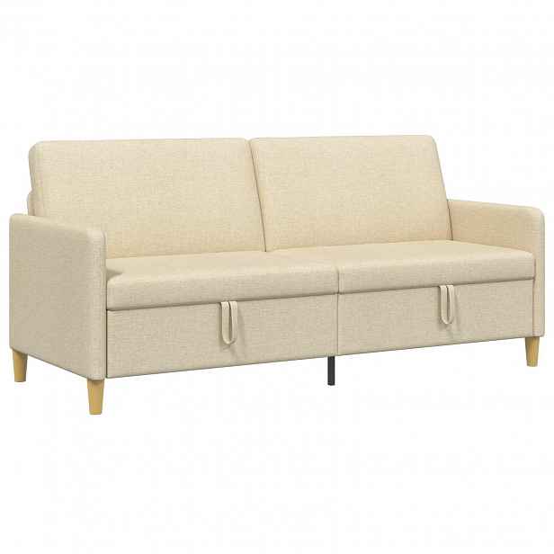 vidaXL Sofa s úložným prostorem Krémová 192 x 78 x 87 cm Polyester