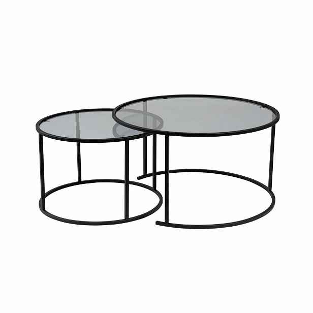 Sada konferenčních stolků Aurum Black and Grey 80 cm, 2 ks