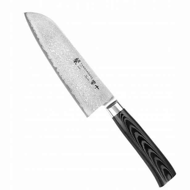 Tamahagane Kyoto VG-5 japonský kuchyňský Nůž Santoku na Zeleniny 61 Hrc 17,5 cm