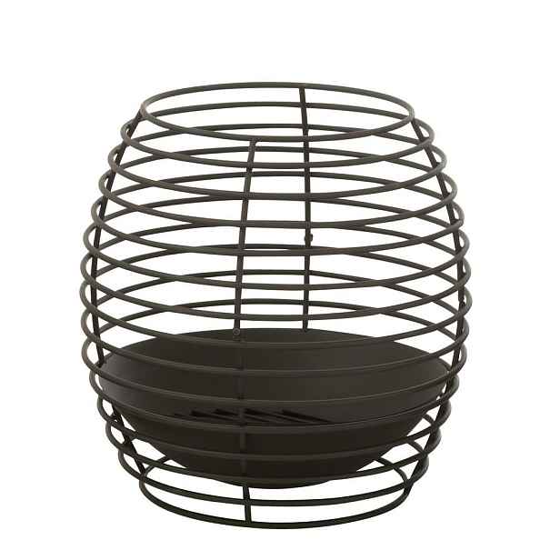 Černo-hnědé železné kulaté ohniště Tippo - Ø 50*50 cm J-Line by Jolipa