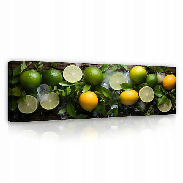 Obraz Limetka Citrony Do Kuchyně Moderní Na Plátně Zeď Velký 145x45