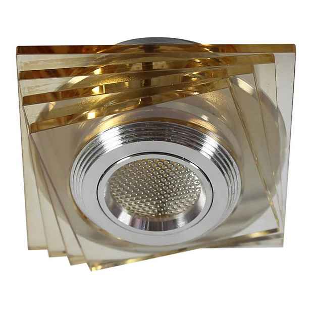 Stropní svítidlo jantarové LED 3W skleněné čtvercové SS-32