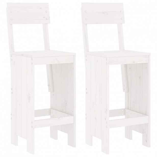 vidaXL Barové stoličky 2 ks bílé 40x48,5x115,5 cm masivní borové dřevo