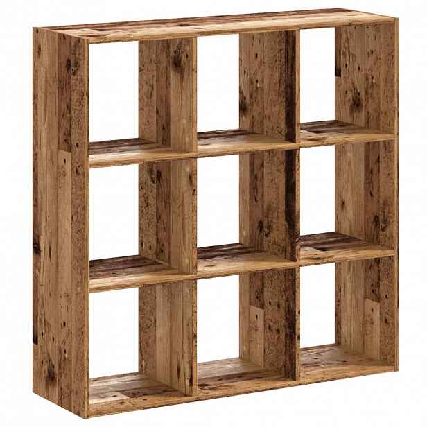 vidaXL Knihovna old wood 102 x 32 x 102 cm kompozitní dřevo