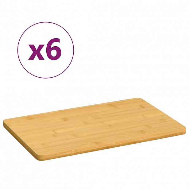 vidaXL Snídaňové podnosy 6 ks 22 x 14 x 0,8 cm bambus