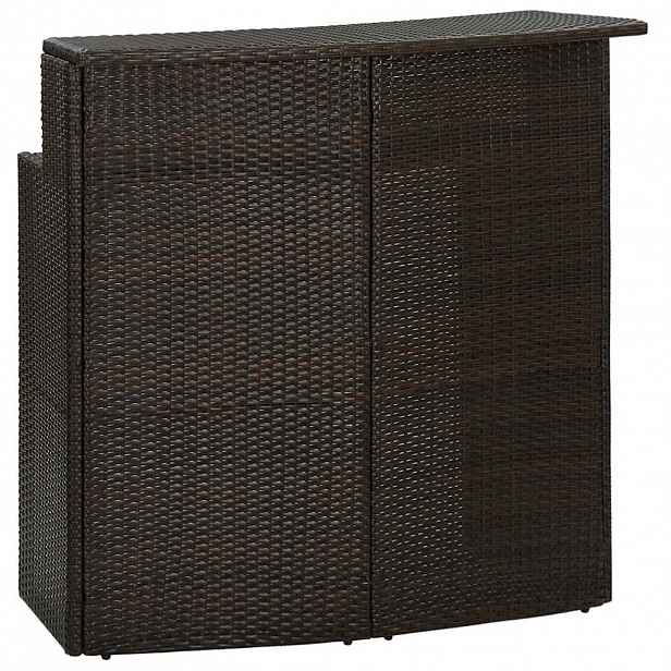 vidaXL Zahradní barový stůl hnědý 120 x 55 x 110 cm polyratan