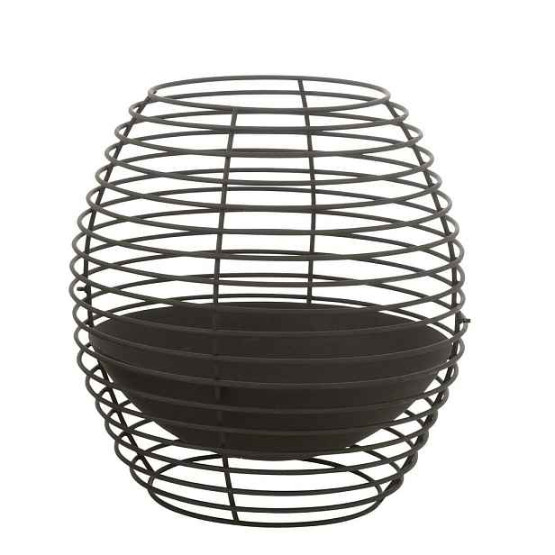 Černo-hnědé železné kulaté ohniště Tippo - Ø 60*60 cm J-Line by Jolipa