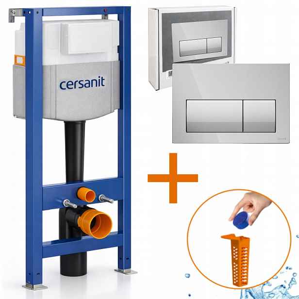 Cersanit Podomítková nádržka Aqua 50 Set Tlačítko chrom lesk Presto II