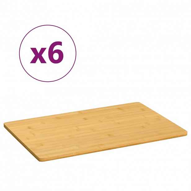 vidaXL Snídaňové podnosy 6 ks 35 x 23 x 0,8 cm bambus