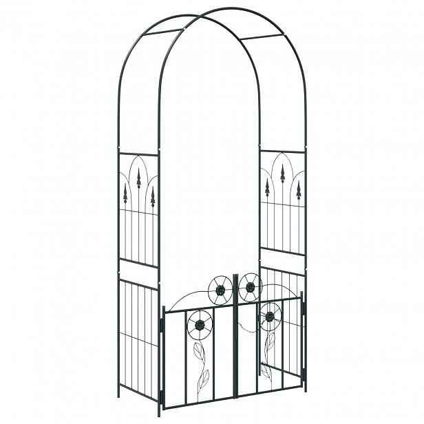 vidaXL Zahradní oblouk Černá 102 x 50 x 218 cm Ocel