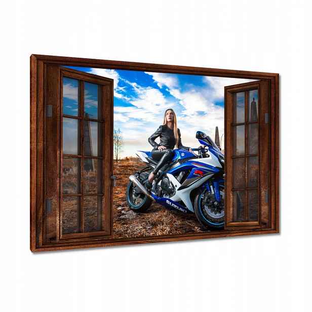 Obrazy 120x80 Holka na závodníku Motor