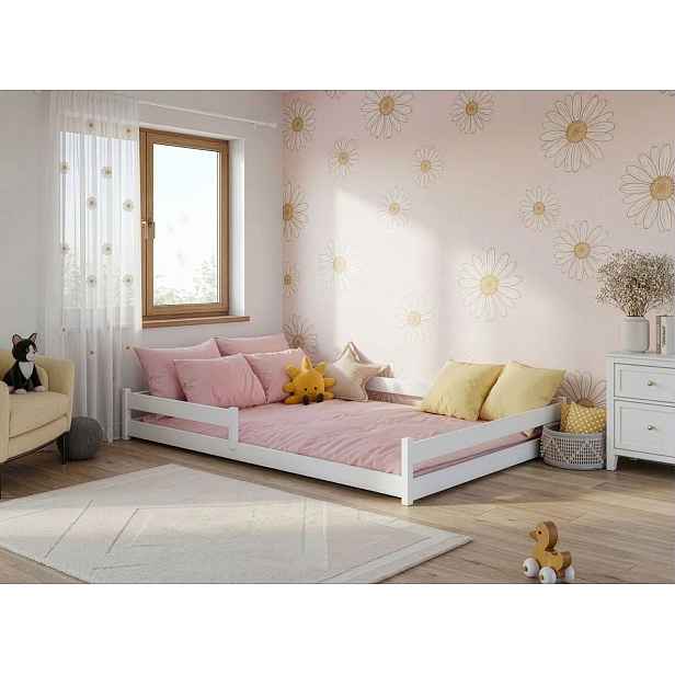 Dětská dvojlůžková podlahová postel 140x200 LILINA - bílá