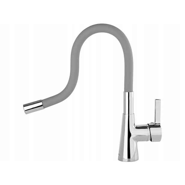 Dřezová baterie kuchyňská Flexible světle šedá 75706