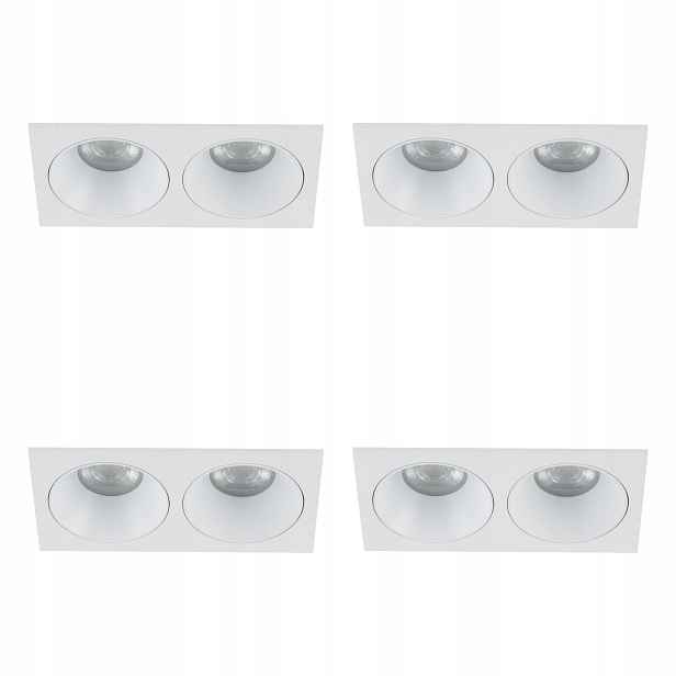 Tk Lighting Sada 4x Zapuštěné svítidlo Kulaté Stropní Svítidlo Spot Bílé 2xGU10 IP65