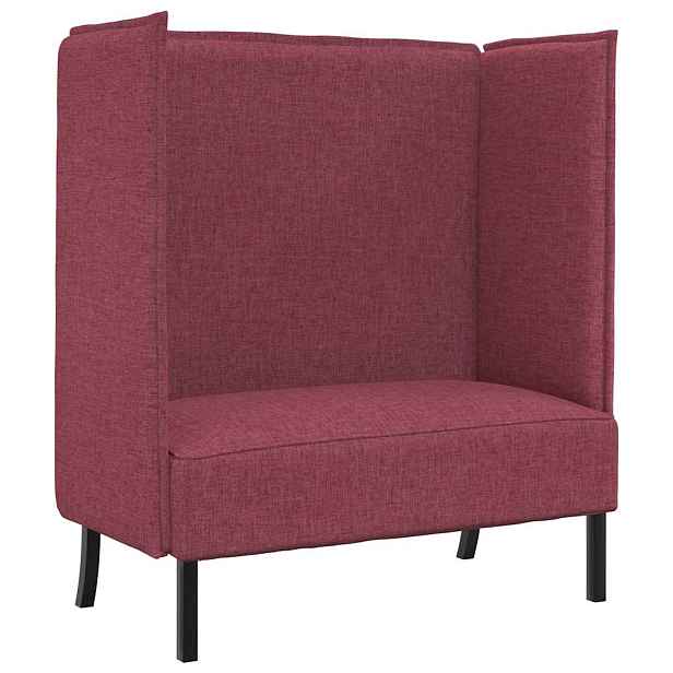 vidaXL Vysoký zpětný pohovka 101cm vínová červená textil