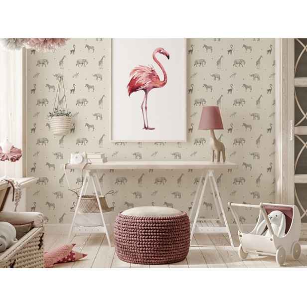 Yokodesign Tapeta Zvířátka ze ZOO - béžová Délka: 300 cm