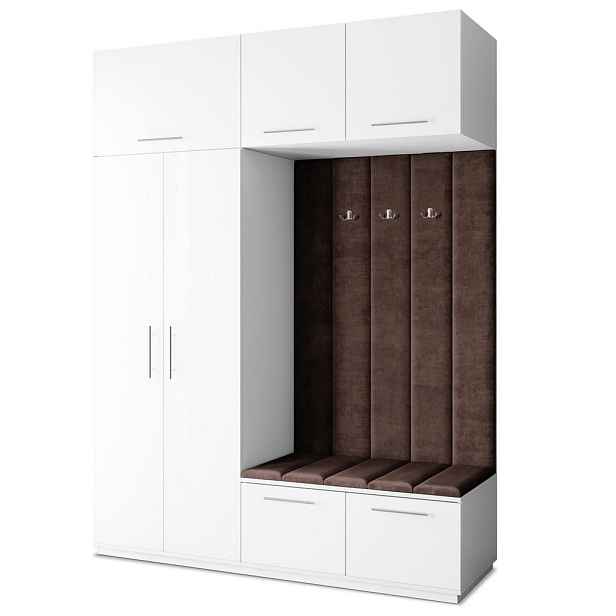 MASSENO MODERNÍ PŘEDSÍŇOVÁ SESTAVA REMA, 180/240/60 cm, bílá