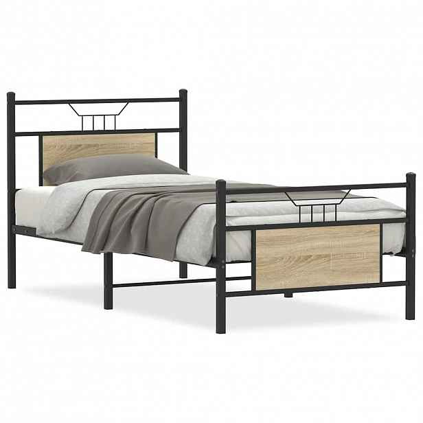 vidaXL Rám postele bez matrace dub sonoma 75 x 190 cm kompozitní dřevo