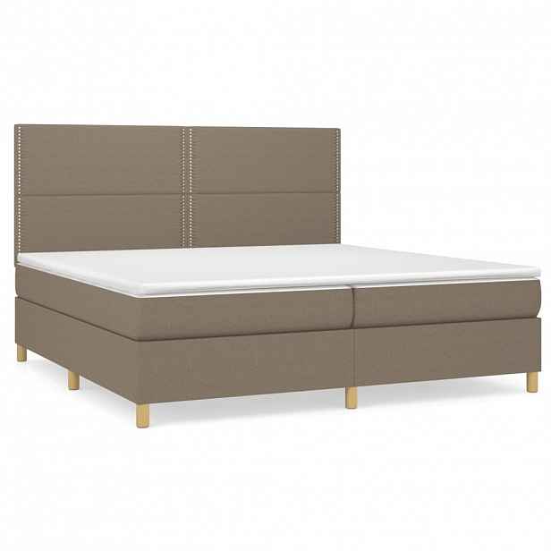 vidaXL Box spring postel s matrací taupe 200x200 cm textil