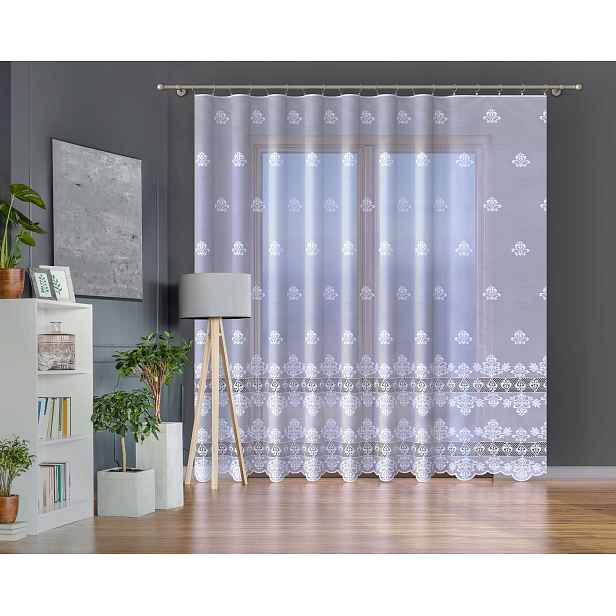 Mg Záclona žakár bílý 34822 350 x 135 cm, hotová obšitá M
