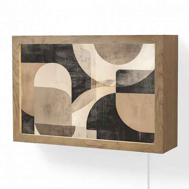 OnlyWow NÁSTĚNNÁ LAMPA Abstraktní - Tvary - Moderní - Béžová 30x20 cm