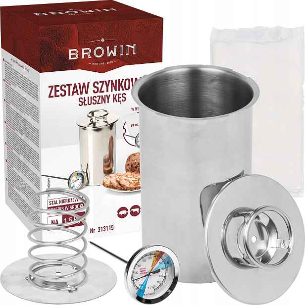 Šunkovar Browin 1,5KG Teploměr Sáčky Sada na výrobu šunkových uzenin