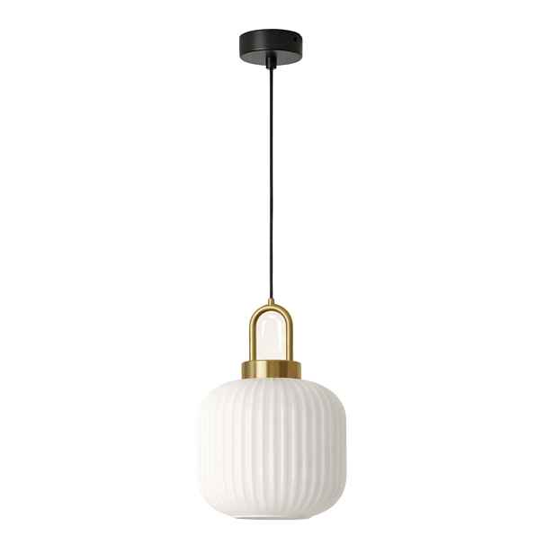Závěsná lampa lustr nad stůl skleněná bílá lampa do obývacího pokoje Diop M K-5891