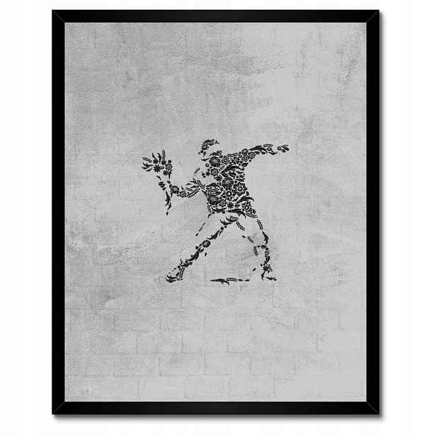 Plakáty v rámu 40x50 Banksy Flower Thrower