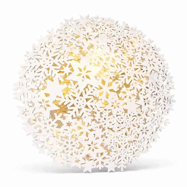 3D LED svítící vločka na baterie 26 × 29 × 3,2 cm teple bílá, IP20 interiér, AA