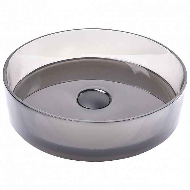 Beliani UMYVADLO NA DESKU Černé 36 cm Minerální kompozit Tolosa