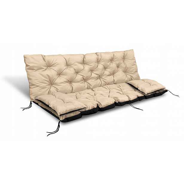 Polštář zahradní 150x60x50 cm 2 polštáře na lavičku, houpačku béžová barva