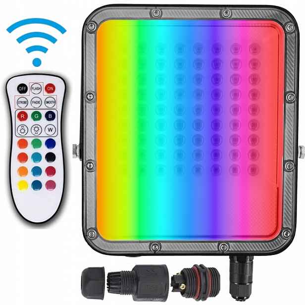 Venkovní zahradní reflektor Rgb 6500k 50W Led IP65 dálkové ovládání