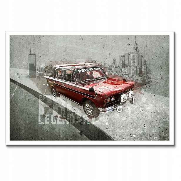 Plakáty v rámu 60x40 Červený Velký Fiat 125p