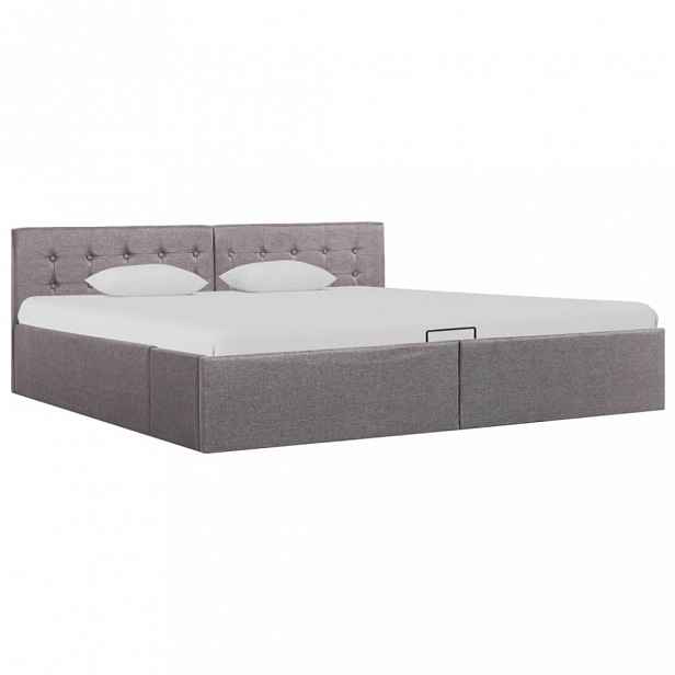 Postel s úložným prostorem taupe Dekorhome 90 x 200 cm