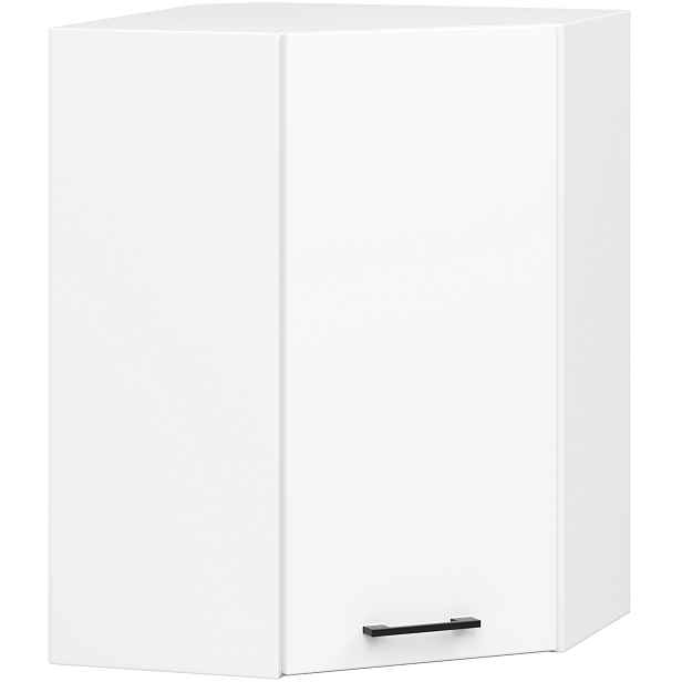 Ak furniture Rohová závěsná kuchyňská skříňka Olivie 60x72 cm bílá