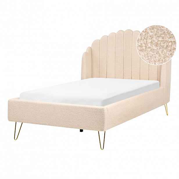 Beliani POSTEL s roštem 120/200 cm Béžová Ambillou